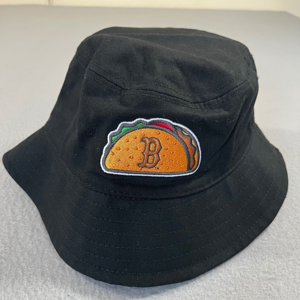 RARE Boston Red Sox Taco Bucket Hat Black Cotton Success Brands Embroidered MLB